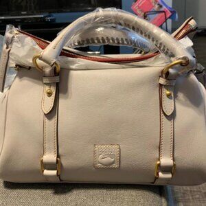 DOONEY BOURKE ECRU Florentine Vacchetta LEATHER satchel bag NEW